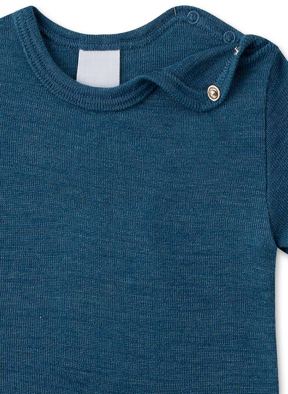 Sanetta Body kurzarm Blau aus Merinowolle & Seide Online
