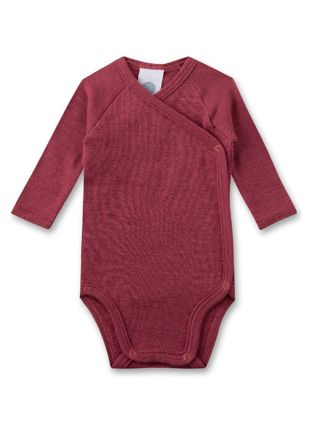 Sanetta Wickelbody langarm Pink aus Wolle & Seide