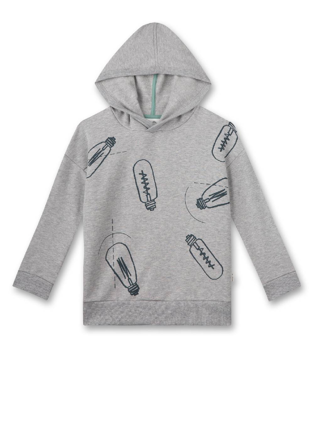 Sanetta Jungen-Sweatshirt Graumelange mit Kapuze