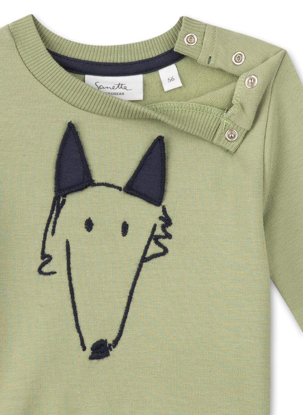 Sanetta Jungen-Sweatshirt Grün Fabrikverkauf
