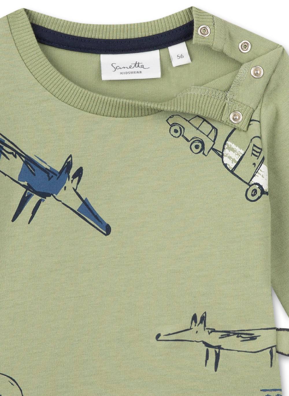 Sanetta Jungen-Langarmshirt Grün Auslauf