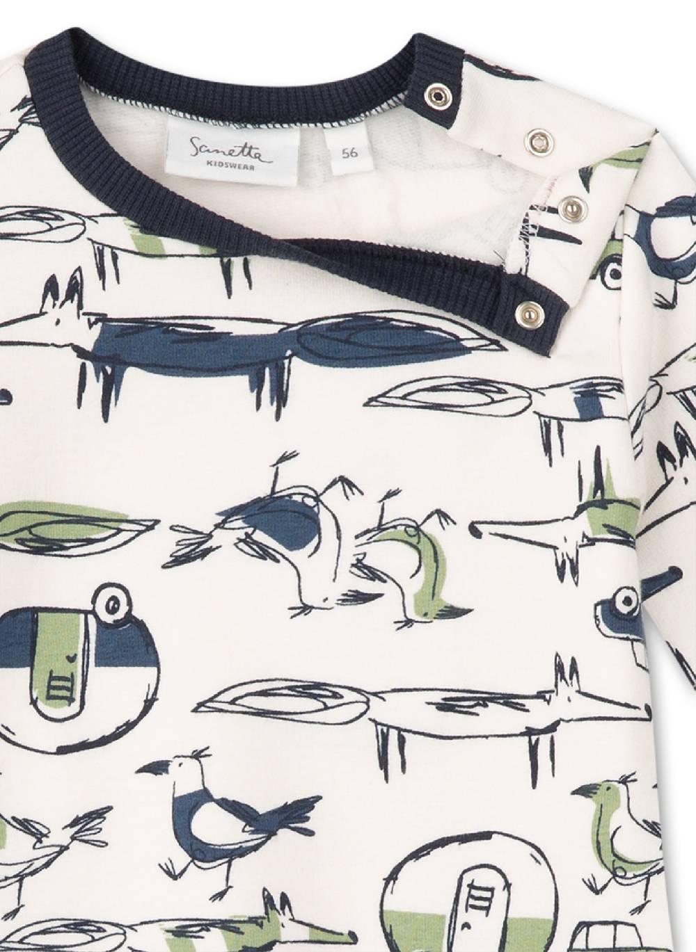 Sanetta Jungen-Sweatoverall Off-White Fabrikverkauf