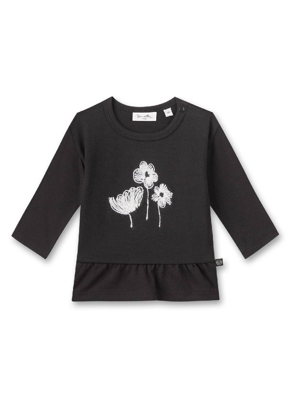 Sanetta Mädchen-Shirt langarm Dunkelgrau