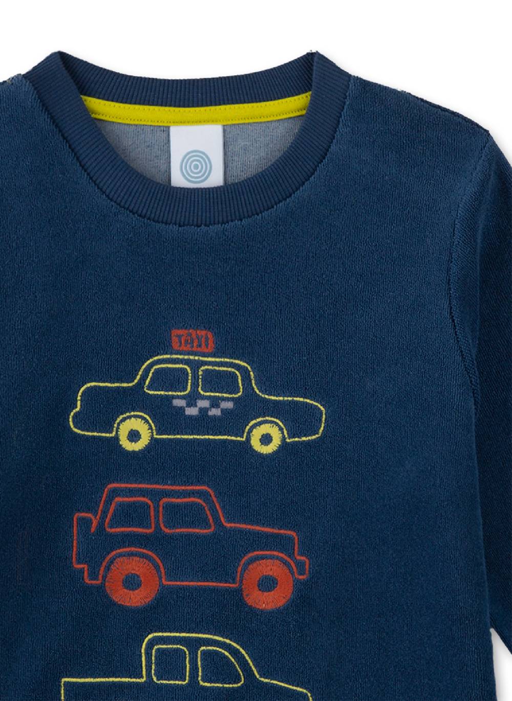 Sanetta Jungen-Schlafanzug Blau aus Frottee Outlet