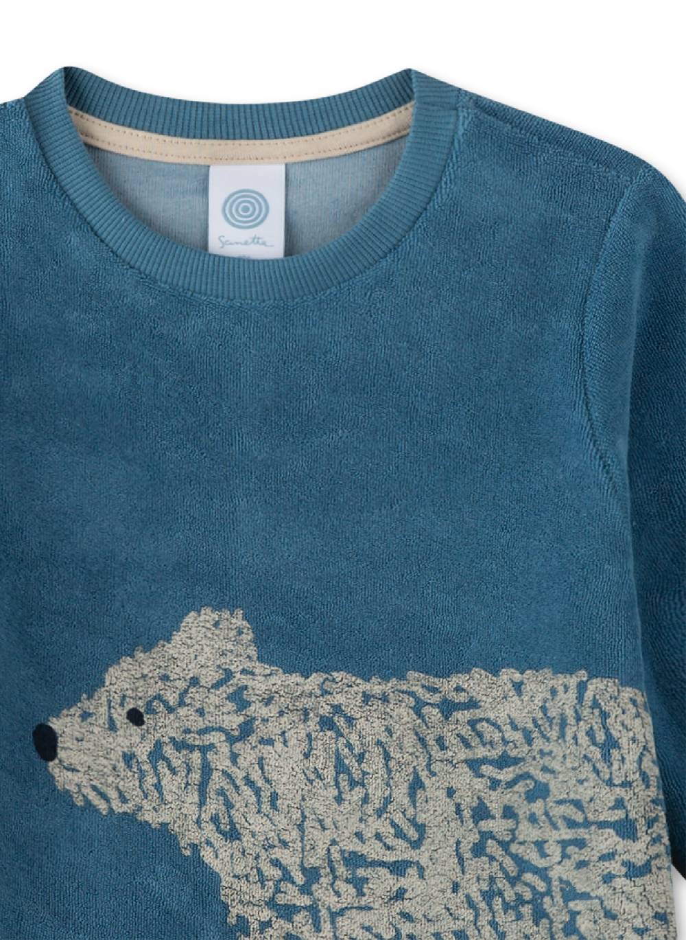 Sanetta Jungen-Schlafanzug Blau aus Frottee im Angebot