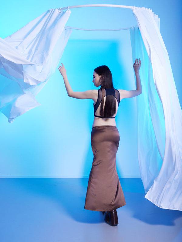 Simone Wild Satin Long Skirt Online