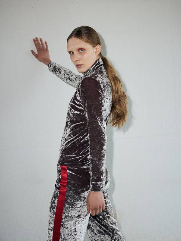 Simone Wild Hammered Velvet Zip Jacket Hotsell