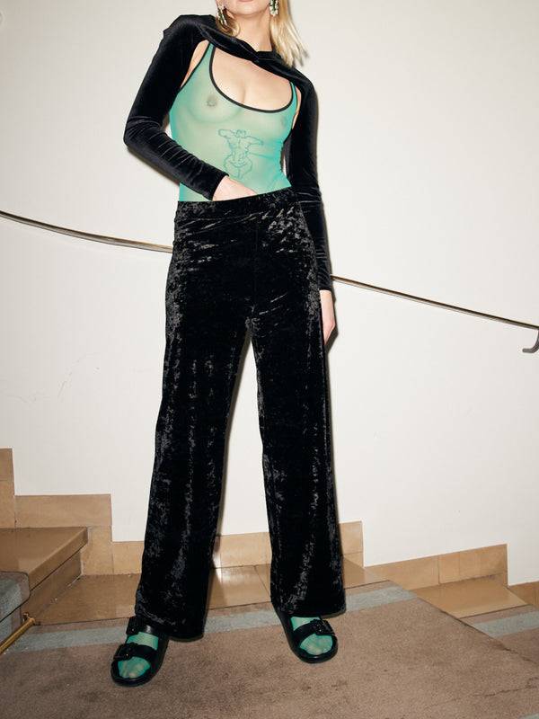 Simone Wild Hammered Velvet Cozy Pants Hotsell