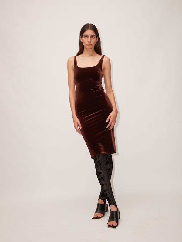 Simone Wild Velvet Dress Midi Verkauf