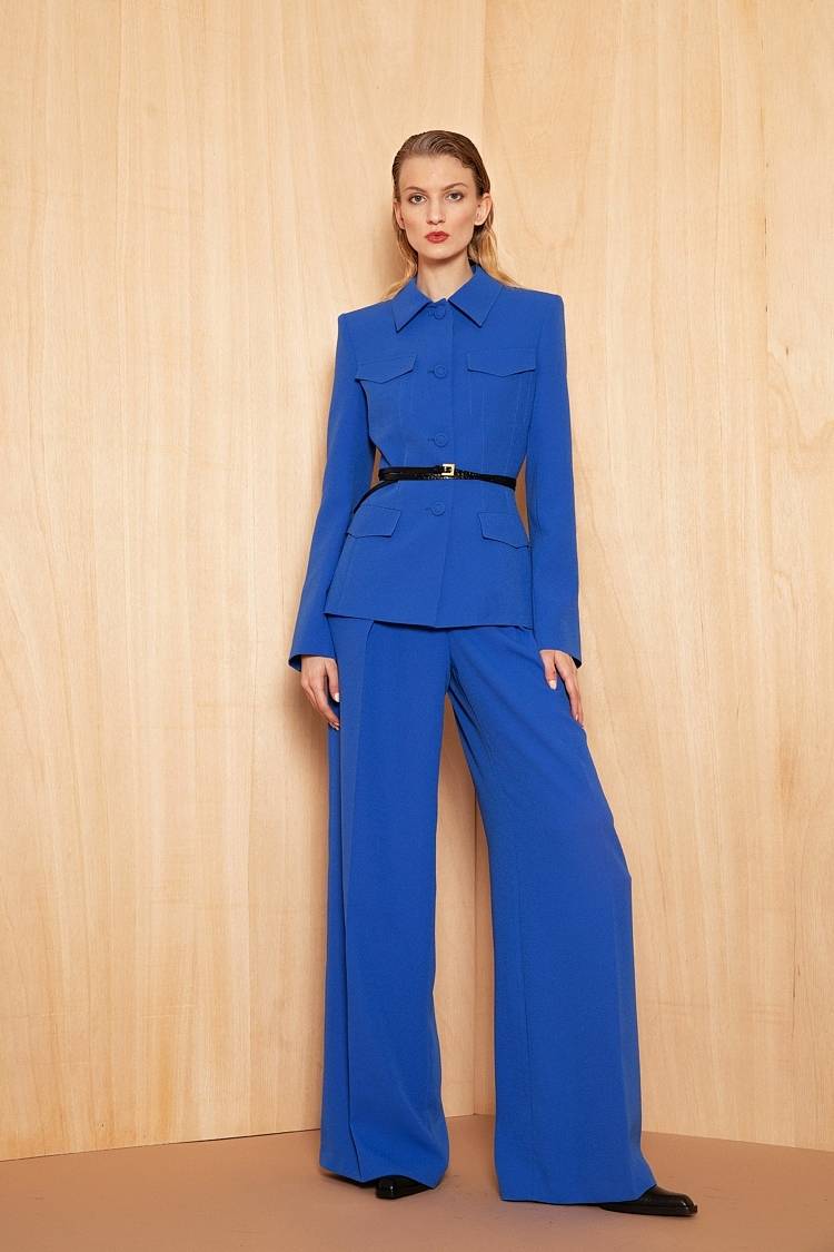 ﻿Sly 010 Einreihiger Blazer mit Pattentaschen aus Crêpe-Envers-Satin Online