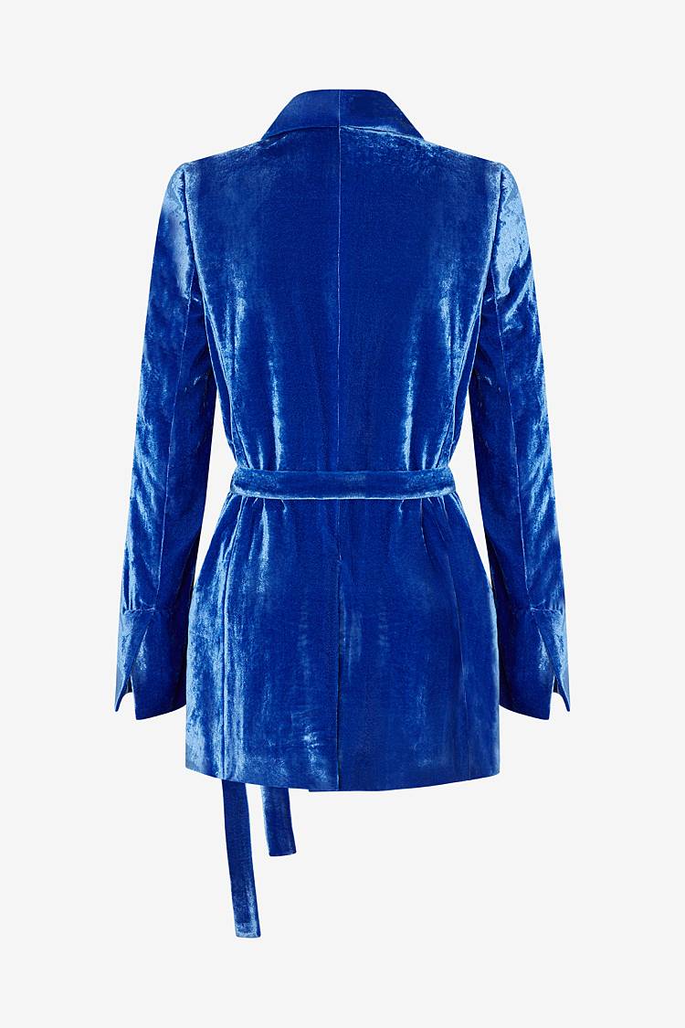 Sly 010 Wickelblazer mit Gürtel aus Viskose-Samt Fabrikverkauf