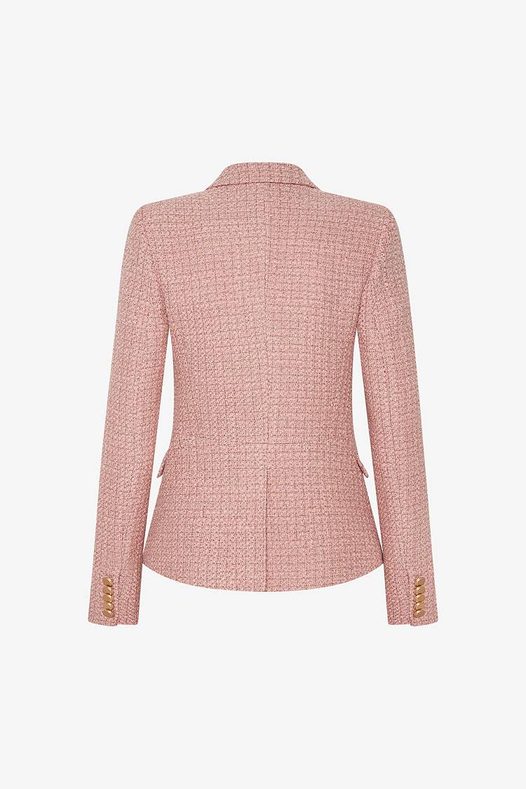 Sly 010 Double-breasted Tweed Blazer with Gold Buttons Blitzverkäufe