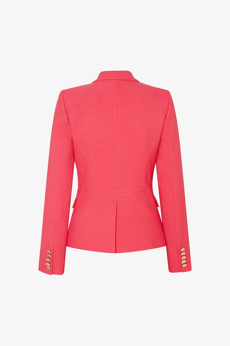Sly 010 Kurzer doppelreihiger Blazer mit Goldknöpfen aus Crêpe-Envers-Satin Outlet
