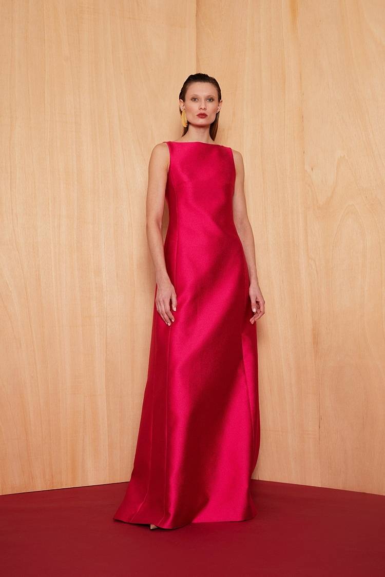 Sly 010 Bodenlanges Kleid aus Taft Günstiger Verkauf