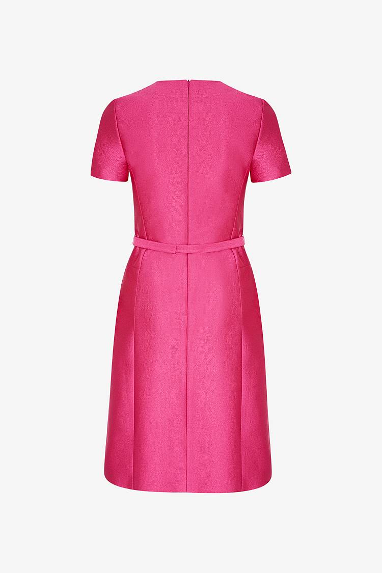 Sly 010 Elegantes Midi-Kleid mit Stoffgürtel Blitzverkäufe