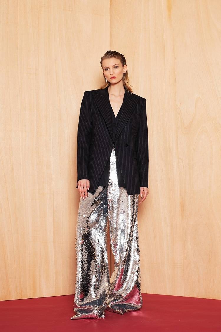 Sly 010 Taillierter Einknopf-Nadelstreifen-Blazer aus Wolle Outlet