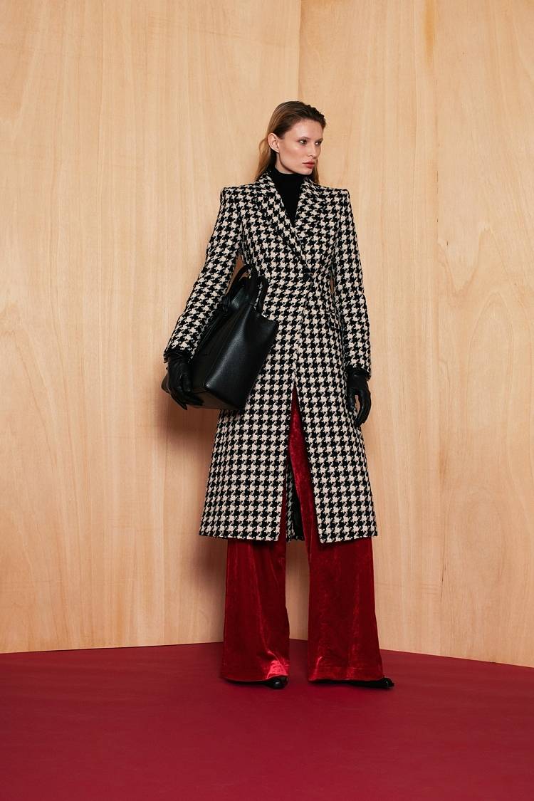 Sly 010 Tailored Coat with Houndstooth Pattern Hotsell
