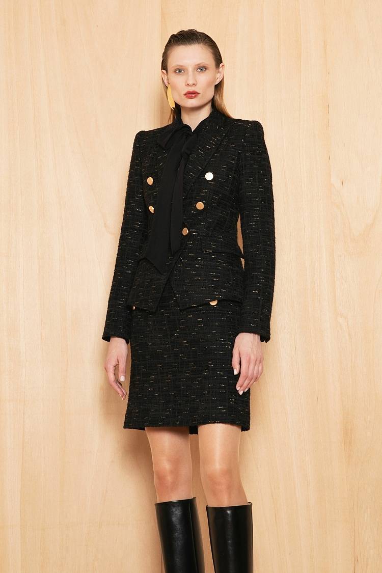 Sly 010 Hoch taillierter Tweed-Minirock Meist gekauft