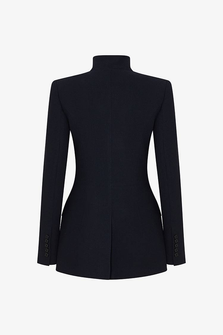 Sly 010 Taillierter Blazer mit Pattentaschen aus Viskose-Crêpe Hotsell