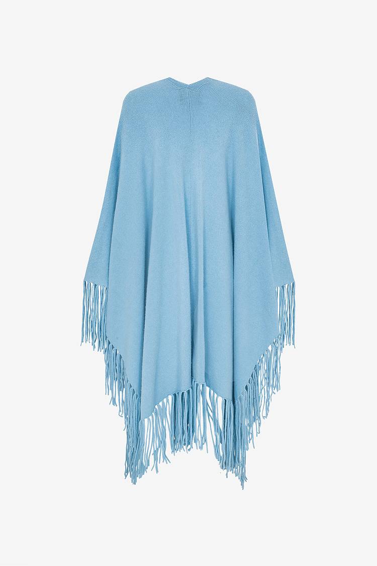 Sly 010 Kaschmir Poncho mit Fransen Fabrikverkauf