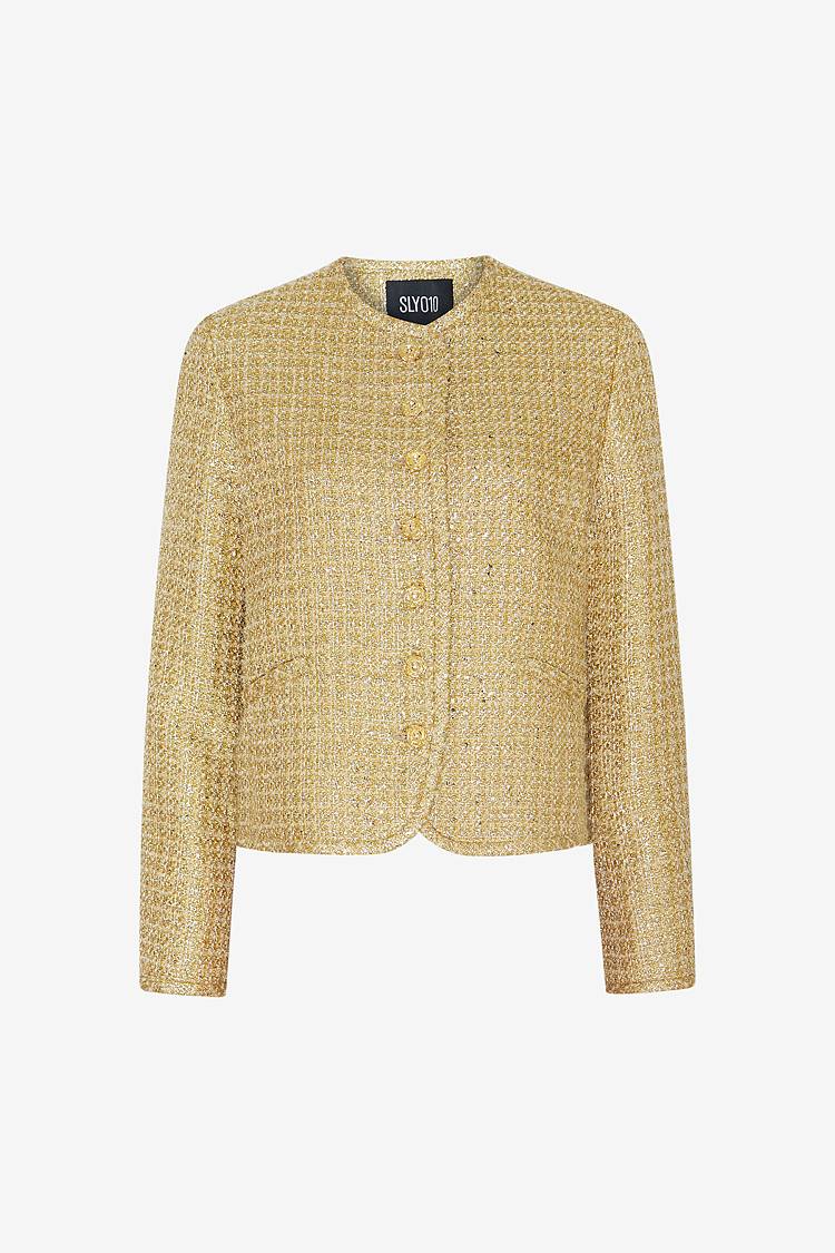 Sly 010 Kurze Jacke aus funkelndem Tweed