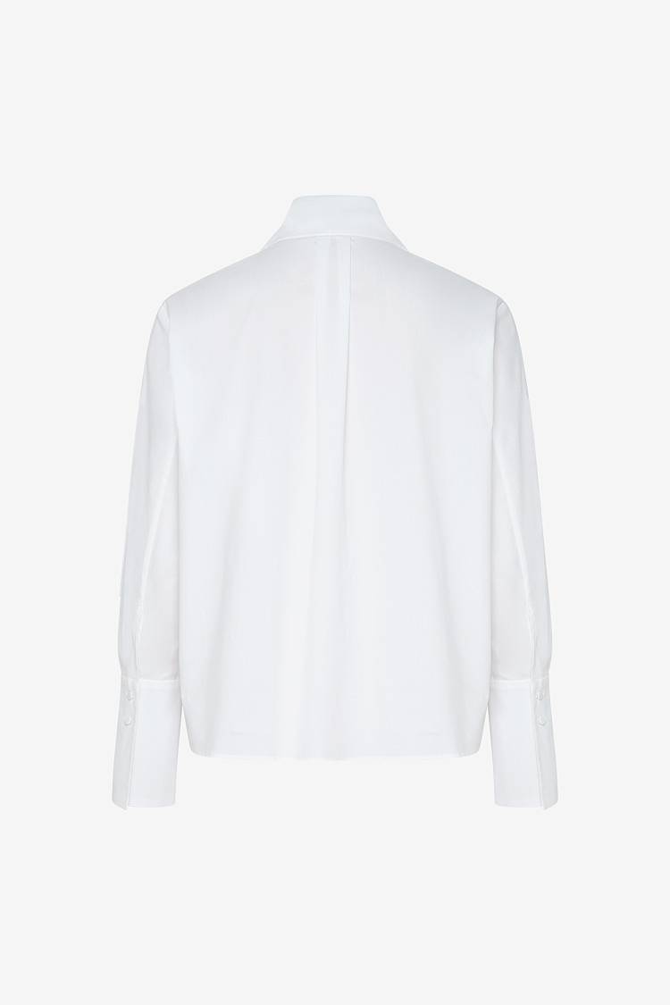 Sly 010 Baumwoll-Bluse mit Schalkragen Schlussverkauf