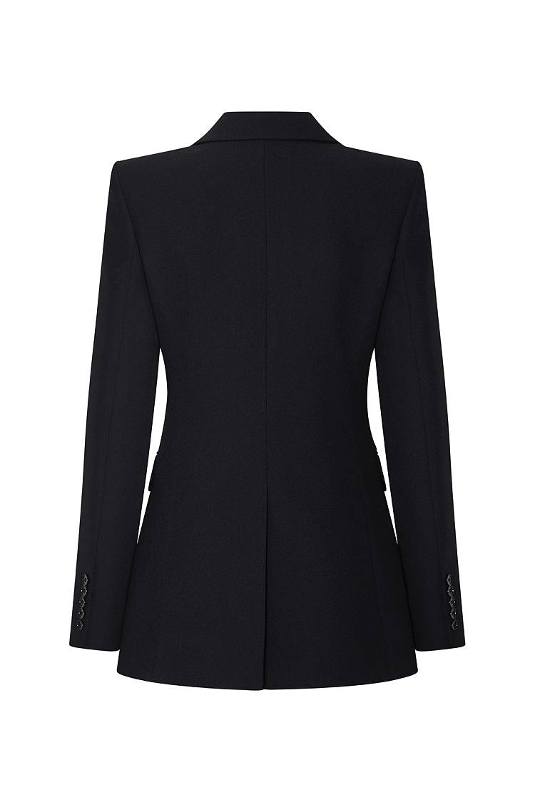 Sly 010 Taillierter Einknopf-Blazer aus Crêpe-Envers-Satin Günstiger Verkauf