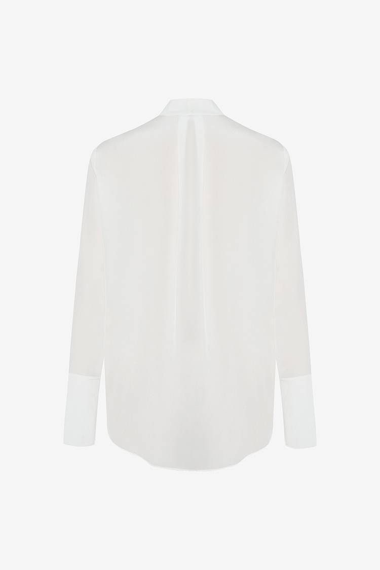 Sly 010 Schlichte Seidenbluse mit V-Ausschnitt Fabrikverkauf