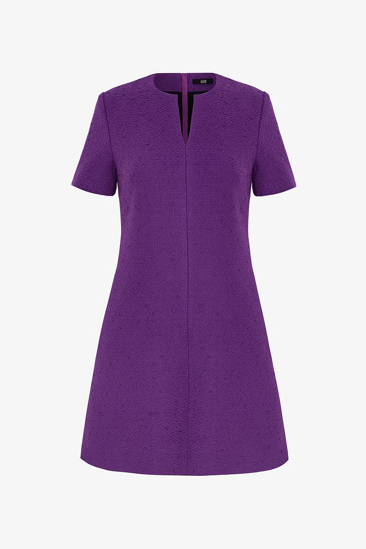 Sly 010 Schlichtes Tweedkleid mit Seitentaschen Auslauf