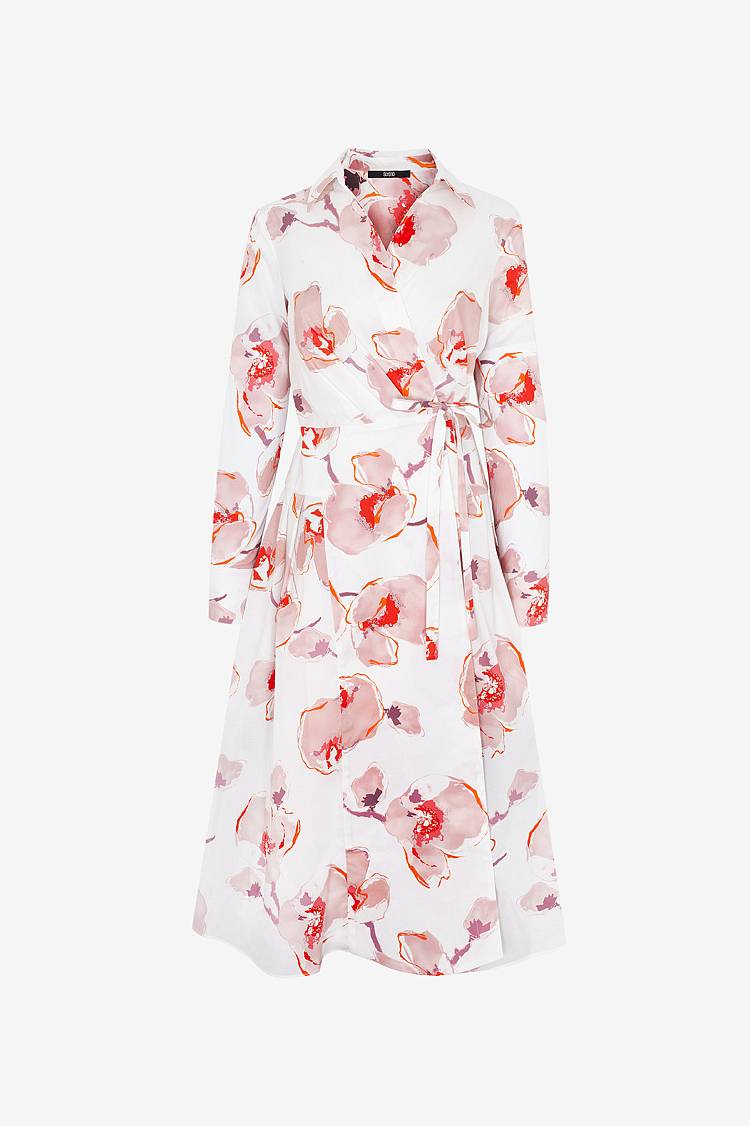 Sly 010 Midi-Wickelkleid aus Baumwolle mit Blumendruck