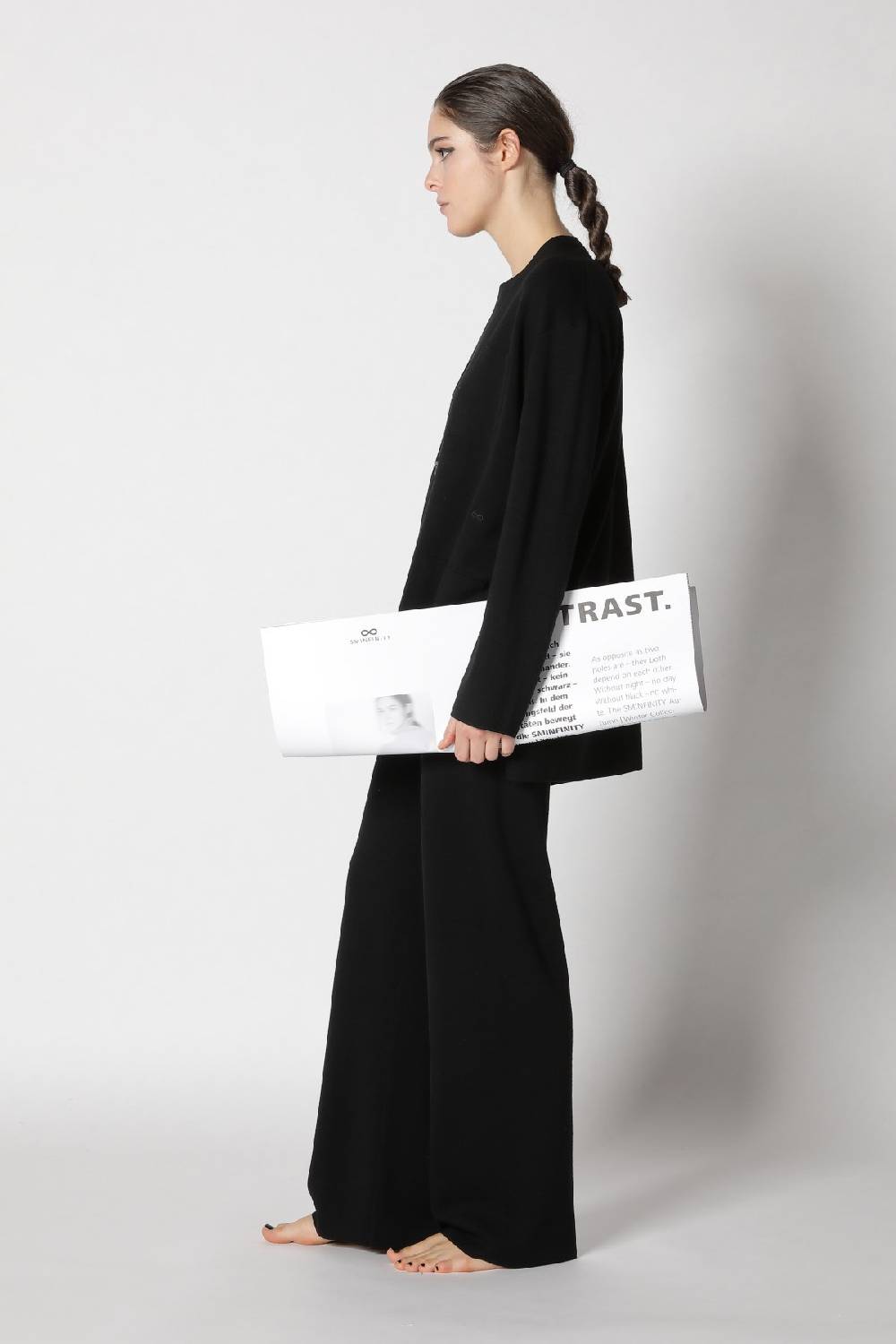 Sminfinity milano one button jacket + flowing cape jumper + milano palazzo pants Schlussverkauf