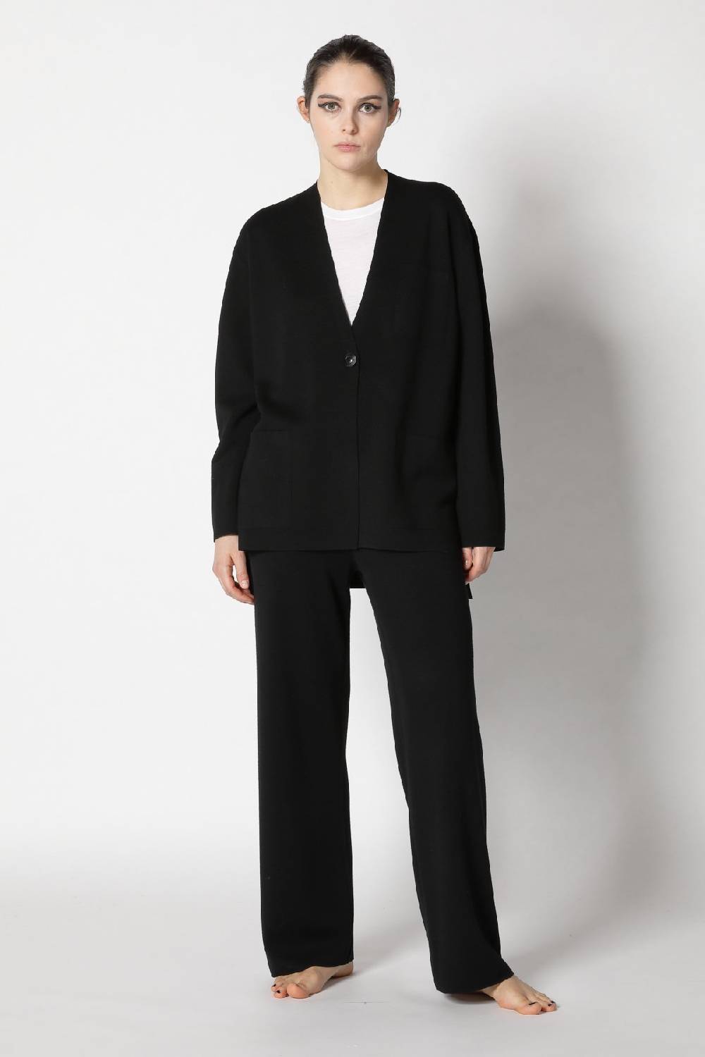 Sminfinity milano one button jacket + flowing cape jumper + milano palazzo pants Schlussverkauf