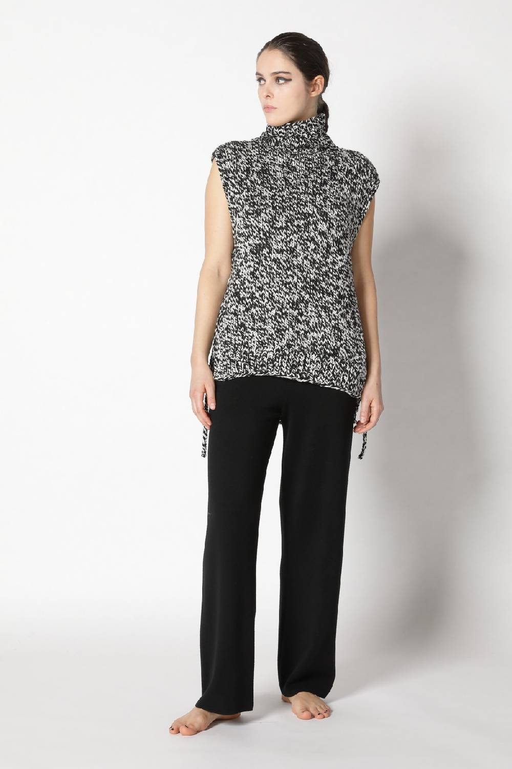 Sminfinity contrast mouliné turtle flap + contrast mouliné scarf + milano palazzo pants Günstiger Verkauf