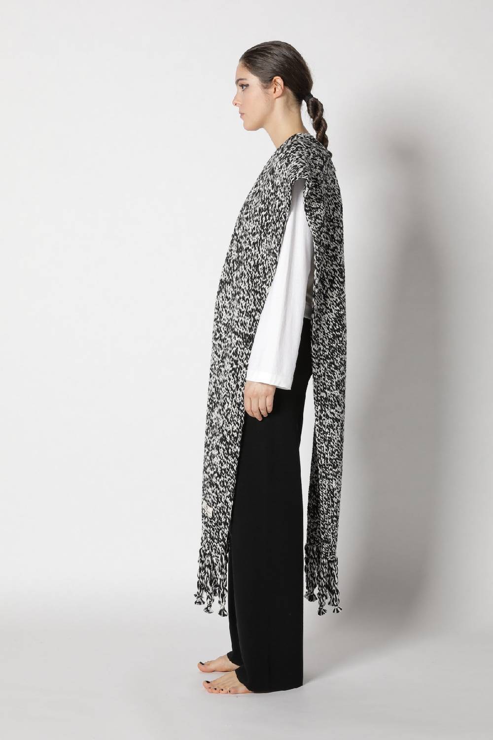 Sminfinity stretchy crewneck + milano palazzo pants + contrast mouliné scarf Blitzverkäufe