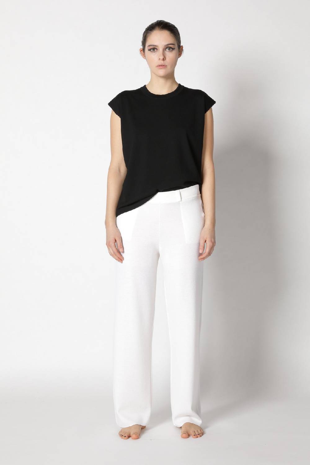 Sminfinity stretchy shell top + contrast mouliné scarf + milano palazzo pants Angebote