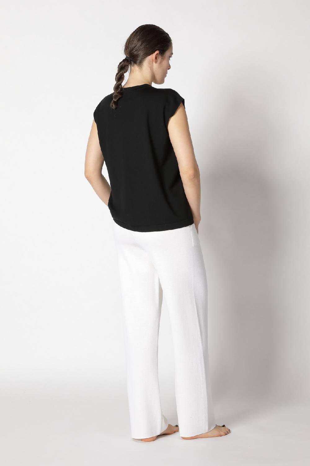 Sminfinity stretchy shell top + contrast mouliné scarf + milano palazzo pants Angebote