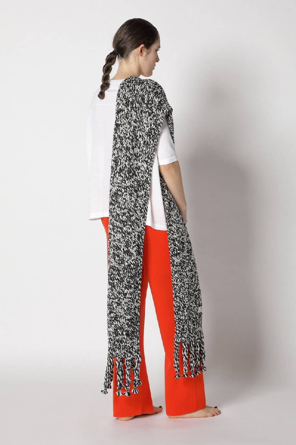 Sminfinity flowing cape jumper + milano palazzo pants + contrast mouliné scarf Fabrikverkauf