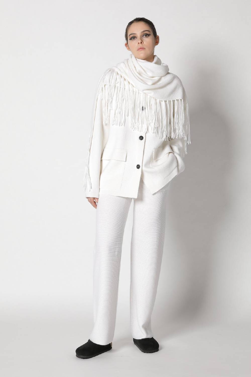 Sminfinity doubleface shirtjacket + garter triangle + garter palazzo pants Schlussverkauf