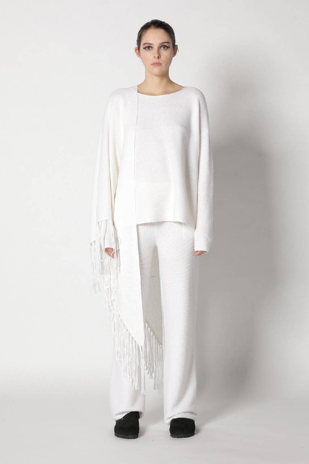 Sminfinity garter crew jumper + garter palazzo pants + garter triangle
