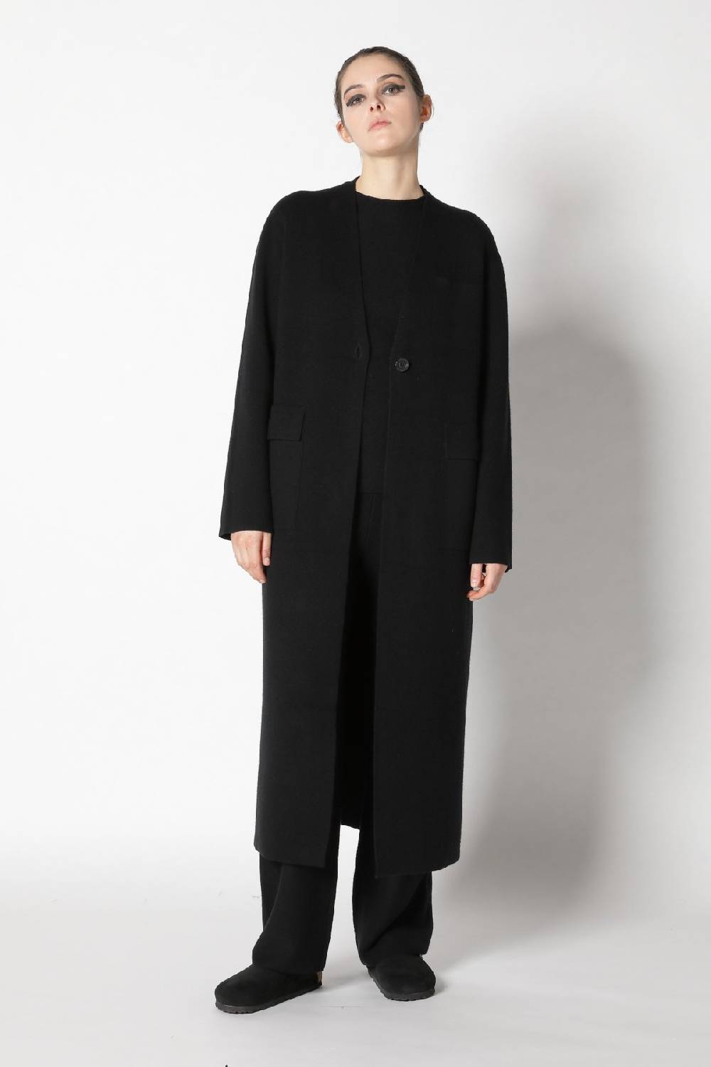Sminfinity doubleface maxi coat + garter T jumper + garter palazzo pants