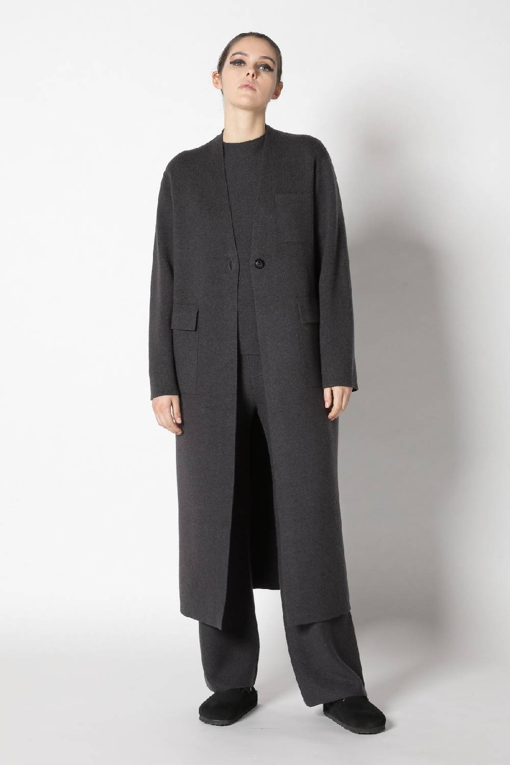 Sminfinity doubleface maxi coat + garter T jumper + garter palazzo pants