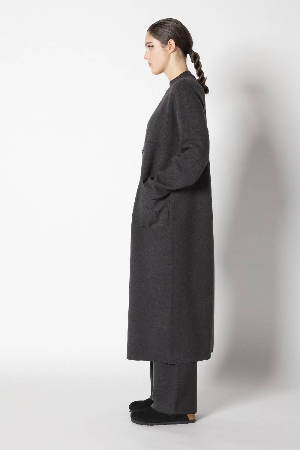 Sminfinity doubleface maxi coat + garter T jumper + garter palazzo pants Outlet