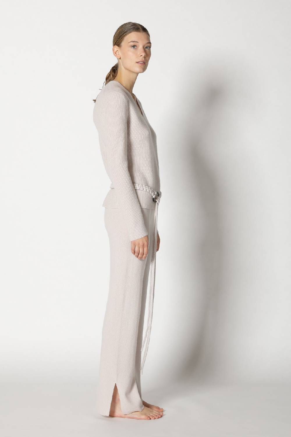Sminfinity pure fitted rib V neck + pure slitted pants + hang loose ring belt Angebote