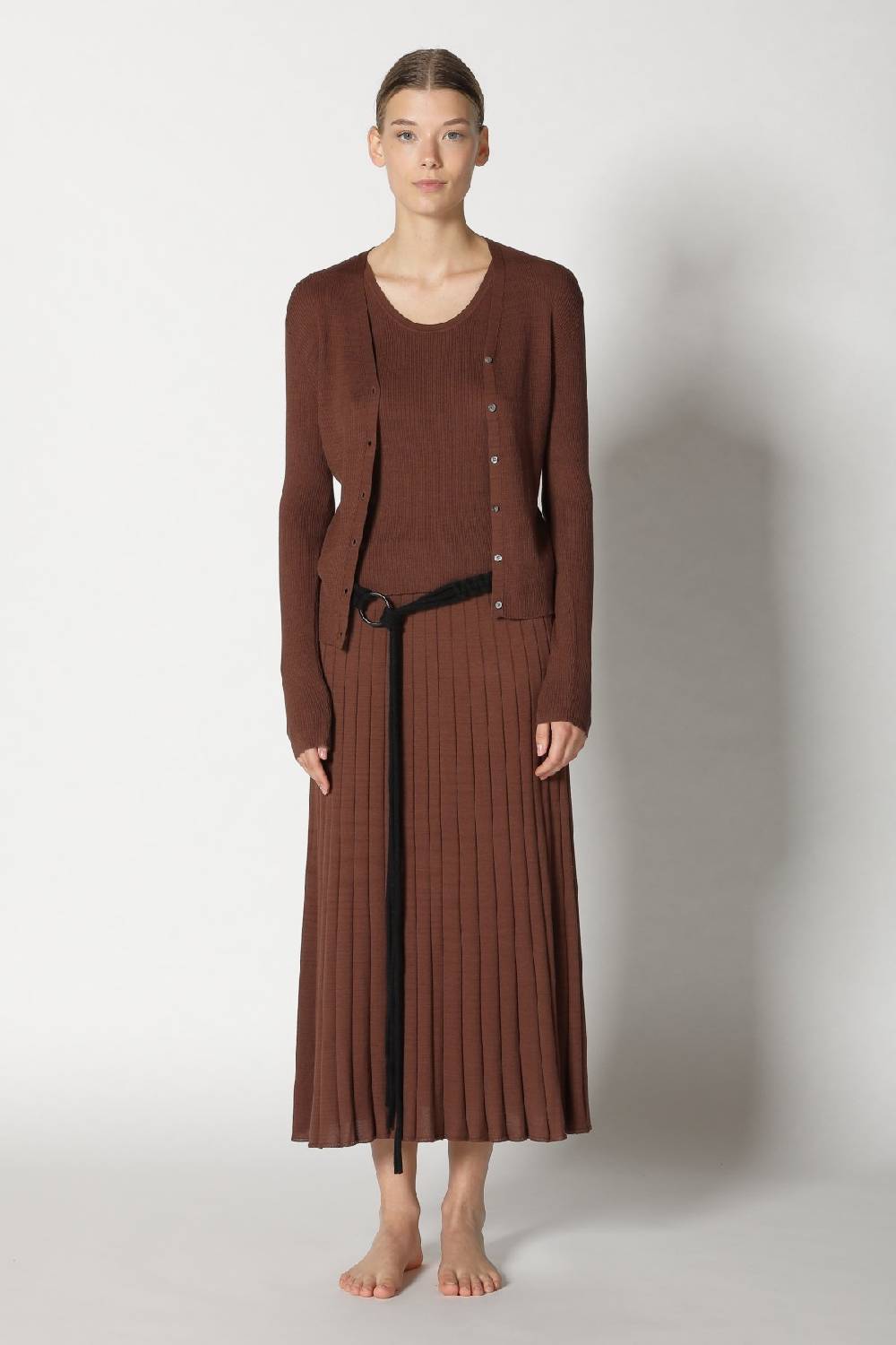 Sminfinity silky rib cardy + silky rib tank top + silky sun rib skirt + hang loose ring belt Fabrikverkauf