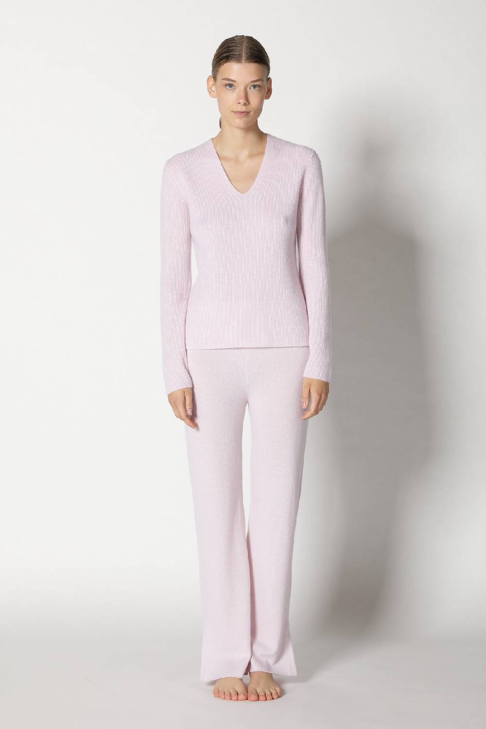 Sminfinity pure fitted V neck + pure slitted pants