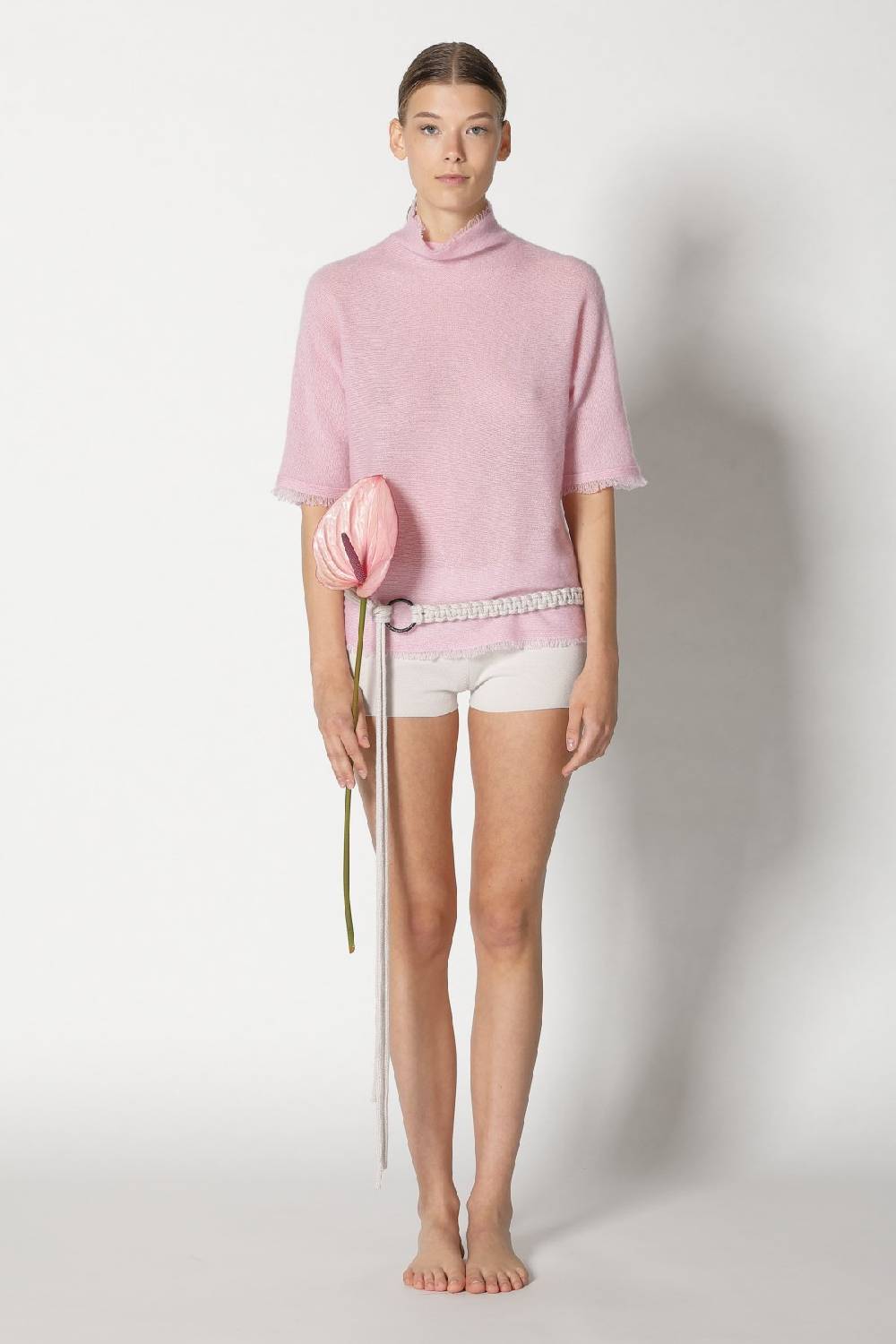 Sminfinity fluffy fringe turtle top + hang loose ring belt