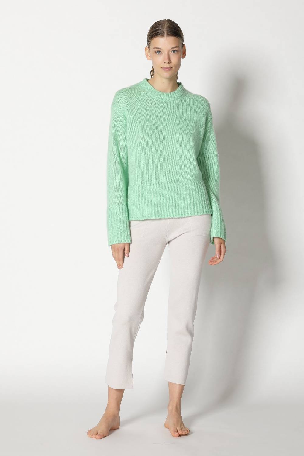 Sminfinity fluffy crew jumper + silky cropped pants