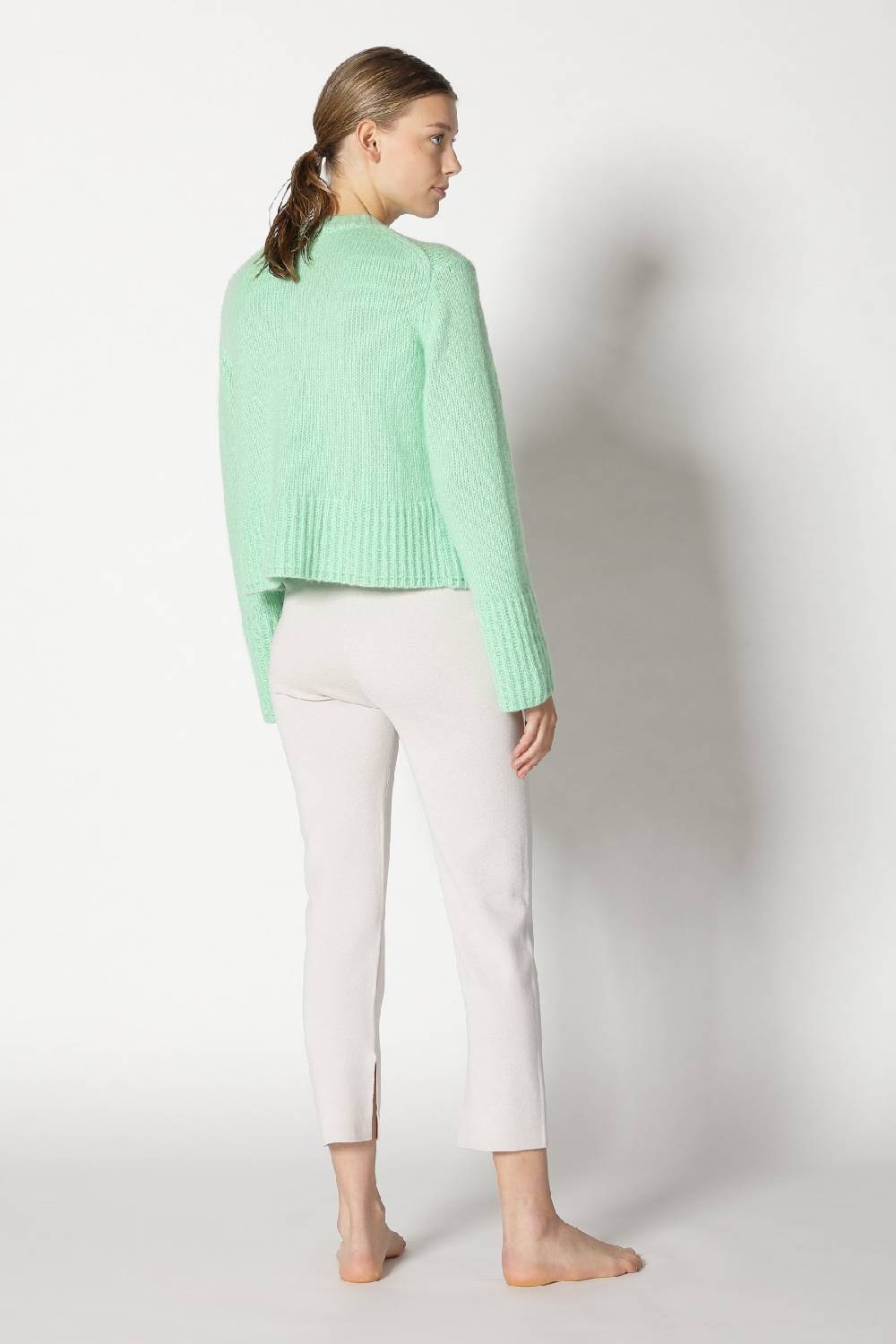 Sminfinity fluffy cropped jacket + silky rib tank top + silky cropped pants Schlussverkauf