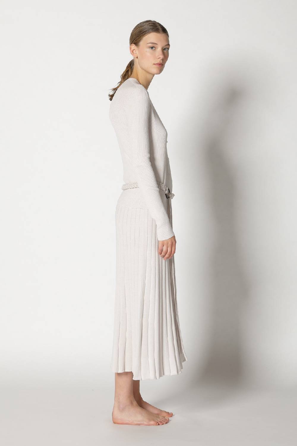 Sminfinity silky rib cardy + silky rib tank top + silky sun rib skirt + hang loose ring belt Günstiger Verkauf