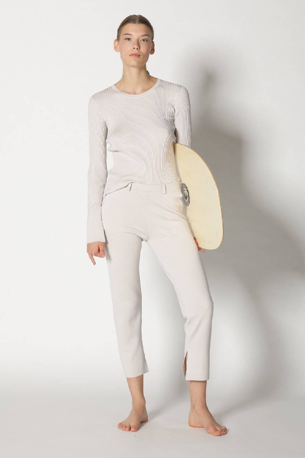 Sminfinity silky rib crew jumper + silky cropped pants Fabrikverkauf